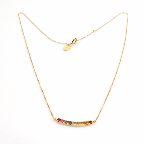 Collier Guérin - Collier en or jaune 18 carats et pierres précieuses 58 Facettes Collier signé Guérin en or et pierres précieuses