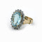 Bague 53.5 Bague Pompadour en or rose 18 carats et aigue-marine 58 Facettes Bague 129-1