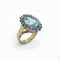 Bague 53.5 Bague Pompadour en or rose 18 carats et aigue-marine 58 Facettes Bague 129-1