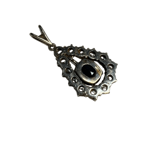 Pendentif Pendentif en or blanc 18K avec saphir et diamants 58 Facettes 190307