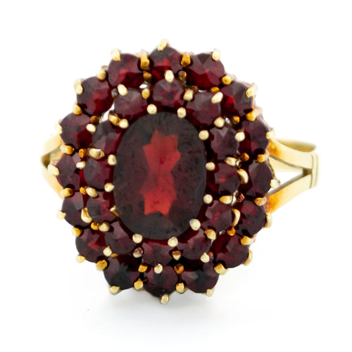 Bague 51 Bague cluster grenats en or jaune 14k 58 Facettes 9F3D09E8441348AFA1E8F14ECBA00496