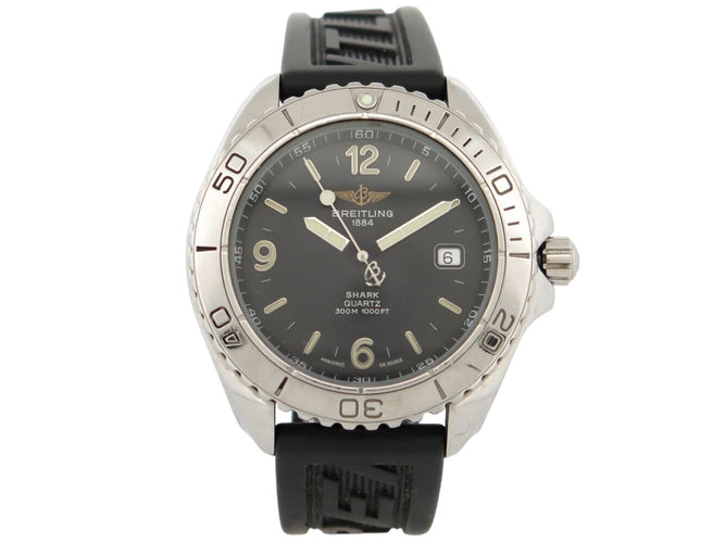 Montre vintage montre BREITLING shark 300m a58605 41 mm acier date quartz 58 Facettes 273387