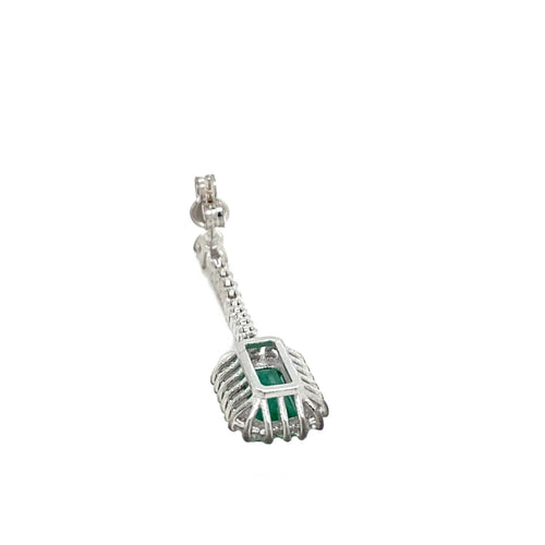 Boucles d'oreilles Années 1970 - Boucles d’oreilles en or blanc 18 ct, émeraudes et diamants 58 Facettes