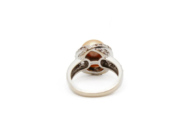 Bague 54 Mauboussin - Bague en or blanc 750 avec diamants et perle Gold 58 Facettes 250338