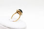Bague 53 Bague cabochon en or jaune 750 et platine, saphir et diamants 58 Facettes 250101