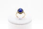 Bague 53 Bague cabochon en or jaune 750 et platine, saphir et diamants 58 Facettes 250101