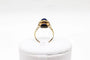 Bague 53 Bague cabochon en or jaune 750 et platine, saphir et diamants 58 Facettes 250101