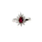 Bague 58 Bague rubis poire entouré de diamants en or blanc 585 58 Facettes 250019
