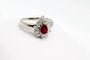 Bague 58 Bague rubis poire entouré de diamants en or blanc 585 58 Facettes 250019