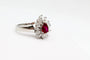 Bague 58 Bague rubis poire entouré de diamants en or blanc 585 58 Facettes 250019