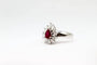 Bague 58 Bague rubis poire entouré de diamants en or blanc 585 58 Facettes 250019