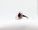 Bague 58 Bague rubis poire entouré de diamants en or blanc 585 58 Facettes 250019