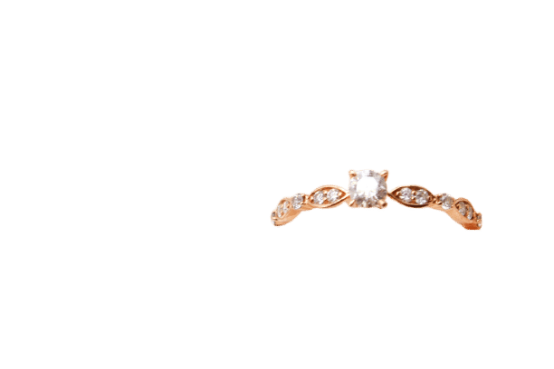 Bague 50 Bague solitaire en or rose 750 avec diamants 0,10 ct 58 Facettes 240315