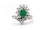 Bague 52 Bague années 70 en or blanc, émeraude et diamants 58 Facettes 23539