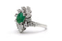 Bague 52 Bague années 70 en or blanc, émeraude et diamants 58 Facettes 23539