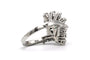 Bague 52 Bague années 70 en or blanc, émeraude et diamants 58 Facettes 23539
