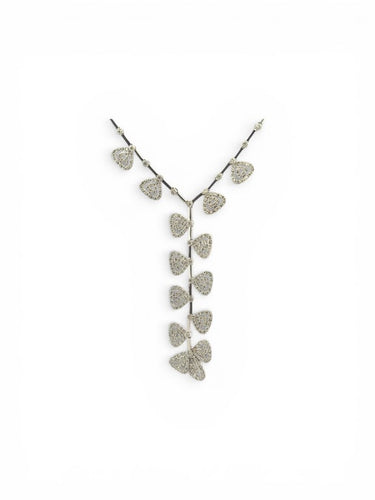 Collier Collier à motifs en or blanc 18 carats et diamants 58 Facettes Col