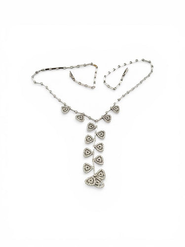 Collier Collier à motifs en or blanc 18 carats et diamants 58 Facettes Col