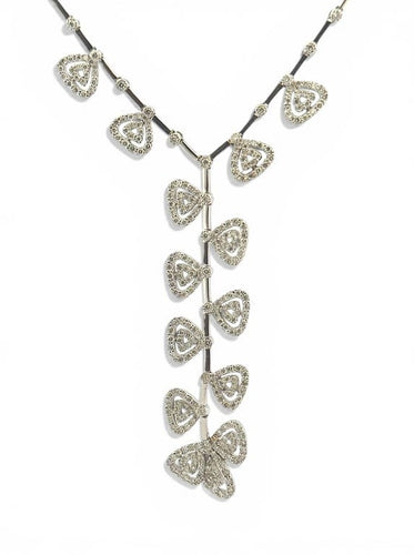 Collier Collier à motifs en or blanc 18 carats et diamants 58 Facettes Col
