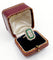 Bague 49.5 Bague marquise Art déco en or 18k et platine, diamants et émeraudes 58 Facettes A06751