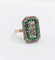 Bague 49.5 Bague marquise Art déco en or 18k et platine, diamants et émeraudes 58 Facettes A06751