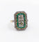 Bague 49.5 Bague marquise Art déco en or 18k et platine, diamants et émeraudes 58 Facettes A06751
