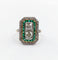 Bague 49.5 Bague marquise Art déco en or 18k et platine, diamants et émeraudes 58 Facettes A06751