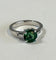 Bague 53 Solitaire - Bague en or blanc avec tourmaline verte et diamants 58 Facettes 417 50434