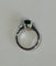 Bague 53 Solitaire - Bague en or blanc avec tourmaline verte et diamants 58 Facettes 417 50434