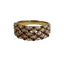 Bague 55 Bague anneau mosaïque en or jaune avec diamant navette et rubis 58 Facettes 414 50048