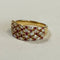 Bague 55 Bague anneau mosaïque en or jaune avec diamant navette et rubis 58 Facettes 414 50048