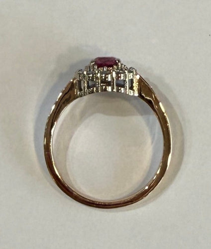 Bague 55 Bague entourage spinelle rose en or 750 et diamants 58 Facettes 417 50441