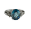 Bague 56 Solitaire - Bague en or blanc avec zircon bleu et diamants 58 Facettes 417 50334