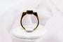 Bague 56 Bague rectangulaire pavée de diamants en or jaune et or blanc 58 Facettes 240043