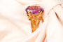 Bague 54 Bague motif corde en or jaune 750 sertie d’une améthyste 58 Facettes 250317