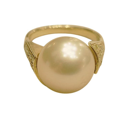 Bague 55 Bague - Perle australienne Gold et diamants fancy en or jaune 18k 58 Facettes T205