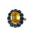 Bague 52 Bague marguerite saphir jaune en or blanc 18 carats 58 Facettes 609