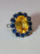 Bague 52 Bague marguerite saphir jaune en or blanc 18 carats 58 Facettes 609