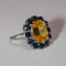 Bague 52 Bague marguerite saphir jaune en or blanc 18 carats 58 Facettes 609