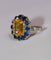 Bague 52 Bague marguerite saphir jaune en or blanc 18 carats 58 Facettes 609