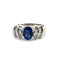 Bague 57 Bague en or blanc 18 carats, saphir bleu et diamants baguette 58 Facettes 50434