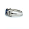Bague 57 Bague en or blanc 18 carats, saphir bleu et diamants baguette 58 Facettes 50434