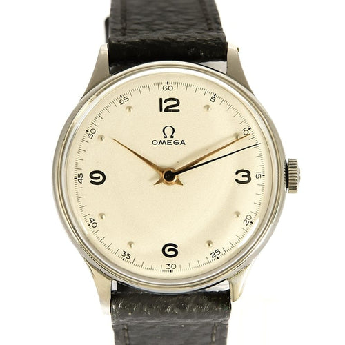 Montre Omega - Montre en acier réf. 2324/10 cadran blanc chiffres arabes 58 Facettes A0932