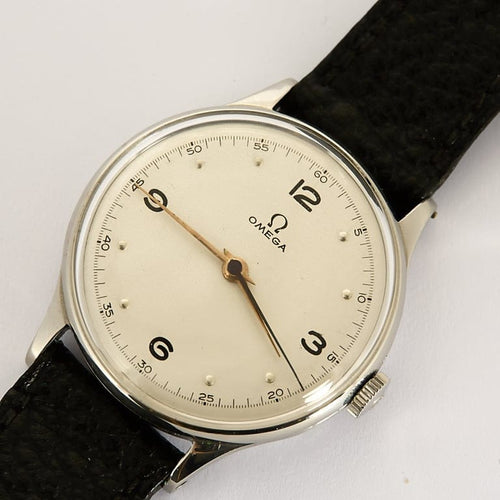 Montre Omega - Montre en acier réf. 2324/10 cadran blanc chiffres arabes 58 Facettes A0932