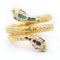Bracelet Bracelet serpent Tubogas en or jaune serti de diamants, de rubis et d'émeraudes 58 Facettes 22478