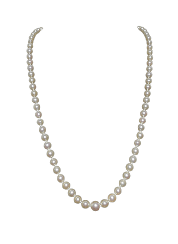 Collier Collier 77 perles de culture en chute, fermoir en or gris 18K et diamants 58 Facettes 887