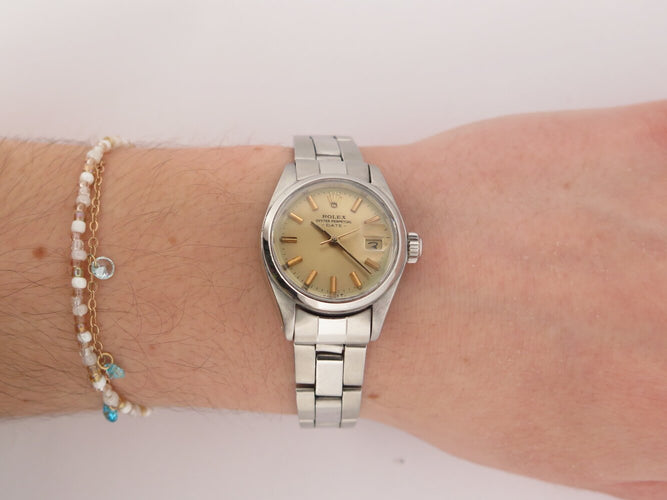 Montre vintage montre ROLEX lady date 6917 acier 26mm bracelet oyster autimatique 58 Facettes 273363