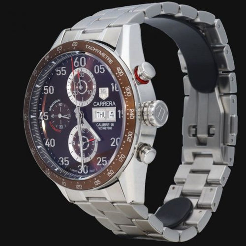 Montre TAG Heuer Carrera - Montre chronographe Calibre 16 en acier 58 Facettes MT45881