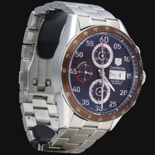 Montre TAG Heuer Carrera - Montre chronographe Calibre 16 en acier 58 Facettes MT45881