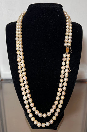 Collier Collier double rang 152 perles de culture en or 18k 58 Facettes 933